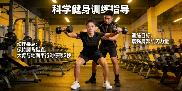 科学健身训练指导 - 健身教练指导学员进行器械训练